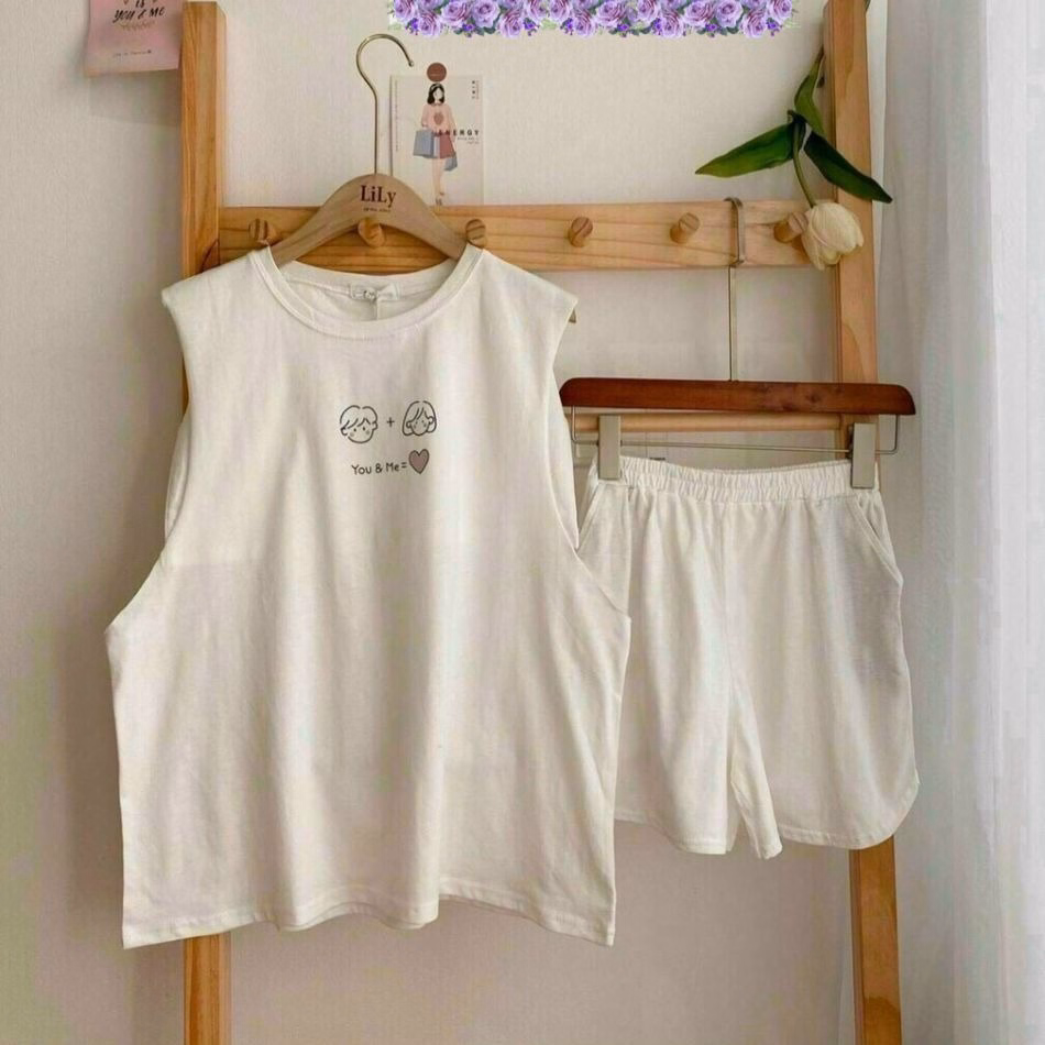 Set Đồ Nữ Thun In 3 Món You & Me - Ausa House - Ảnh 3