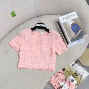 Áo Nữ Croptop Cổ Tròn Tay Ngắn Vải Xốp - Ausa House