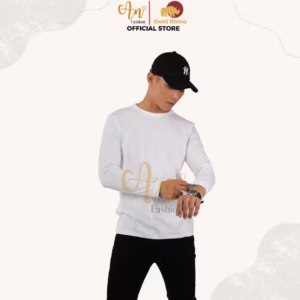 Áo Thun Nam Tay Dài Cổ Tròn Màu Trắng Đông Ấm Hè Mát Chất Liệu 100% Cotton Cao Cấp - Gold Rhino