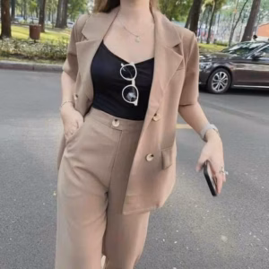 Set Bộ Đồ Nữ 3 Món Vest Cotton Lạnh Phối Áo Borip Sa989 - Sam Store