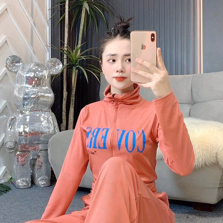 Set Bộ Đồ Nữ Ủ Kem Chất Thun Tăm Lạnh Có Khóa Kéo Q33- Sam Store