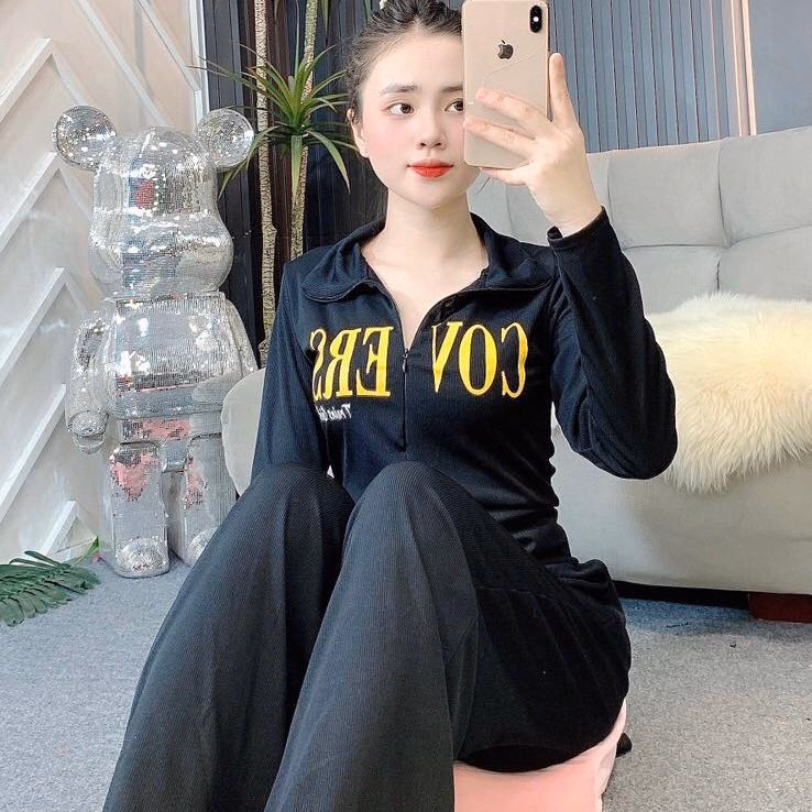 Set Bộ Đồ Nữ Ủ Kem Chất Thun Tăm Lạnh Có Khóa Kéo Q33- Sam Store - Ảnh 4