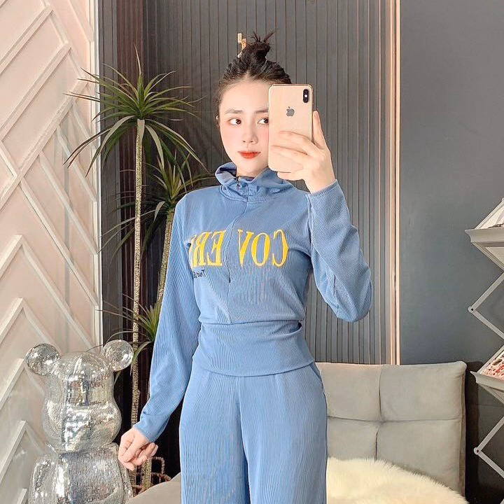 Set Bộ Đồ Nữ Ủ Kem Chất Thun Tăm Lạnh Có Khóa Kéo Q33- Sam Store - Ảnh 5