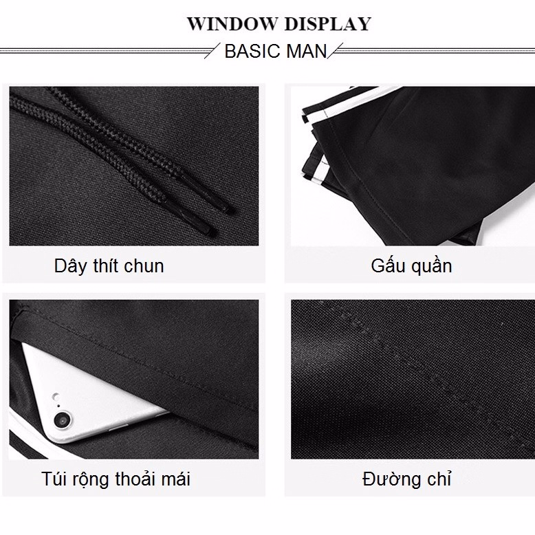 Quần Nam Ống Suông Phối 3 Sọc Kẻ Viền Phong Cách Thể Thao, Nam Tính - Chipxinhxk - Ảnh 8