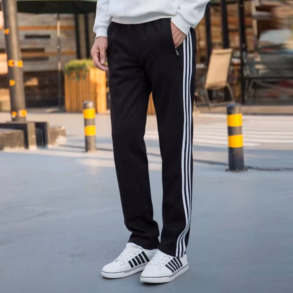 Quần Nam Ống Suông Phối 3 Sọc Kẻ Viền Phong Cách Thể Thao, Nam Tính - Chipxinhxk - Ảnh 6