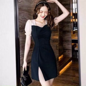 Đầm Váy Nữ Thun Borip Xẻ Tà Phối Tay Voan Bt580 - Nana House