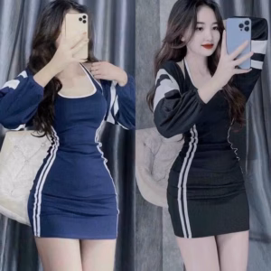 Sét Đầm Body Viền Kèm Áo Khoác Td Phối Viền Y Hình - Lê Phương Boutique