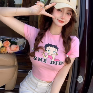 Áo Croptop She Did Tay Ngắn Cổ Tròn Ôm Body Gu344 - Sam Store